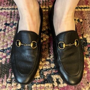 Gucci Brixton Black Leather Loafers Womens